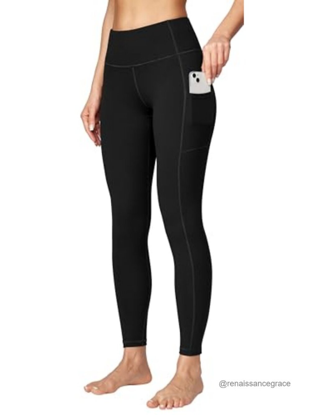 High Waisted Compression Yoga Pants with Pockets, 4-Way Stretchy